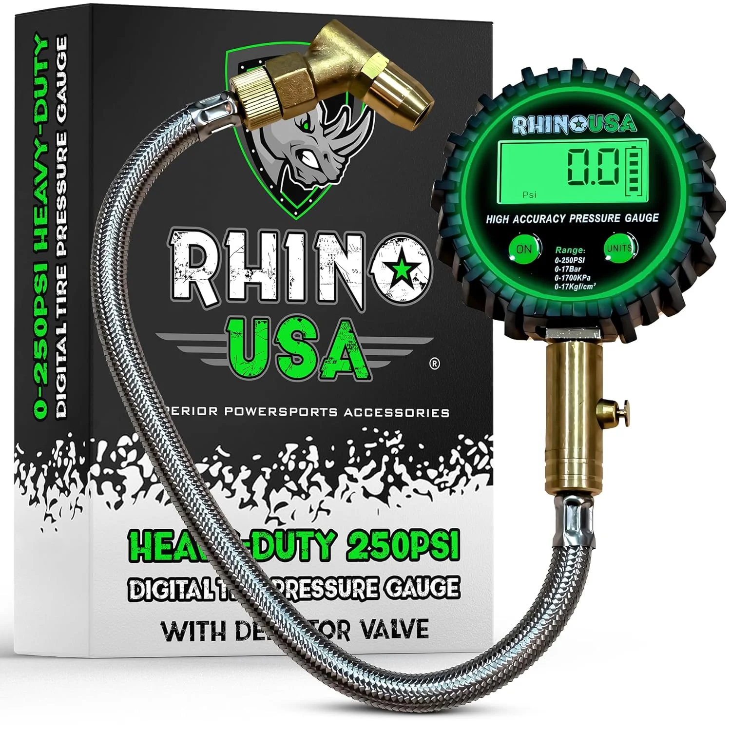 Rhino USA Heavy Duty Tire Pressure Gauge