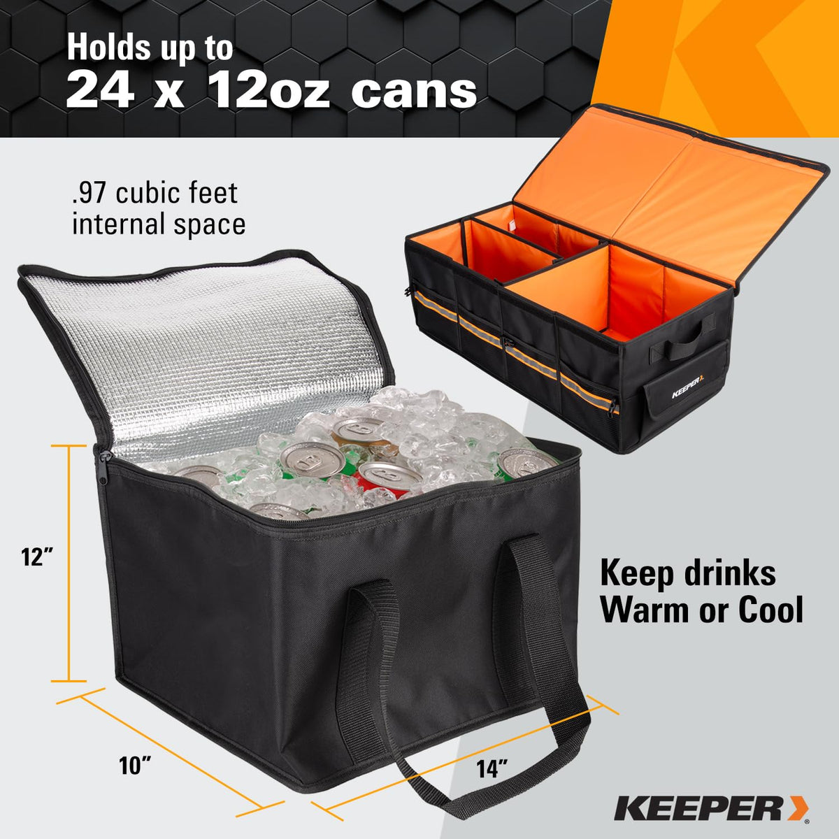 KEEPER Extra Large Trunk Organizer with Cooler
