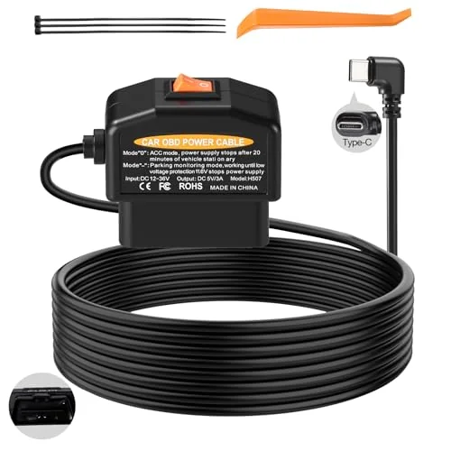 OBD2 to USB-C Power Cable for Dash Cam with Low-Voltage Cutoff — Dash Cam Parking Mode: Hardwire, OBD, or Battery Pack?