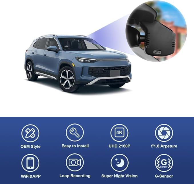 Fitcamx 4K Dash Cam for Volkswagen Tiguan MK3 2024-2026