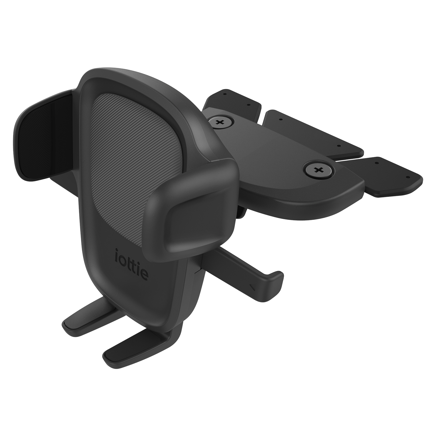 CD-slot phone mount with its slot blade and cradle
