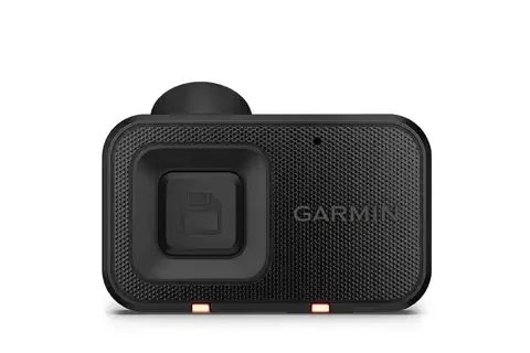 Rear view of the Garmin Dash Cam 67W showing its magnetic mount and speaker