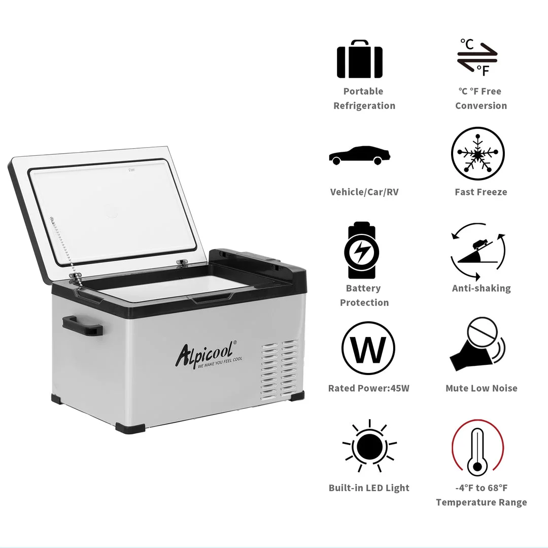 Alpicool C30 12V Portable Fridge Freezer — Hyundai IONIQ 5 Camping Accessories: V2L Gear