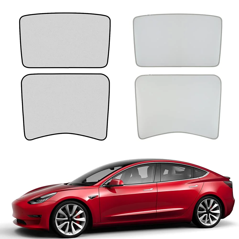 Basenor Model 3 Glass Roof Sunshade Set — Tesla Model 3 Camping Accessories: Honest Picks