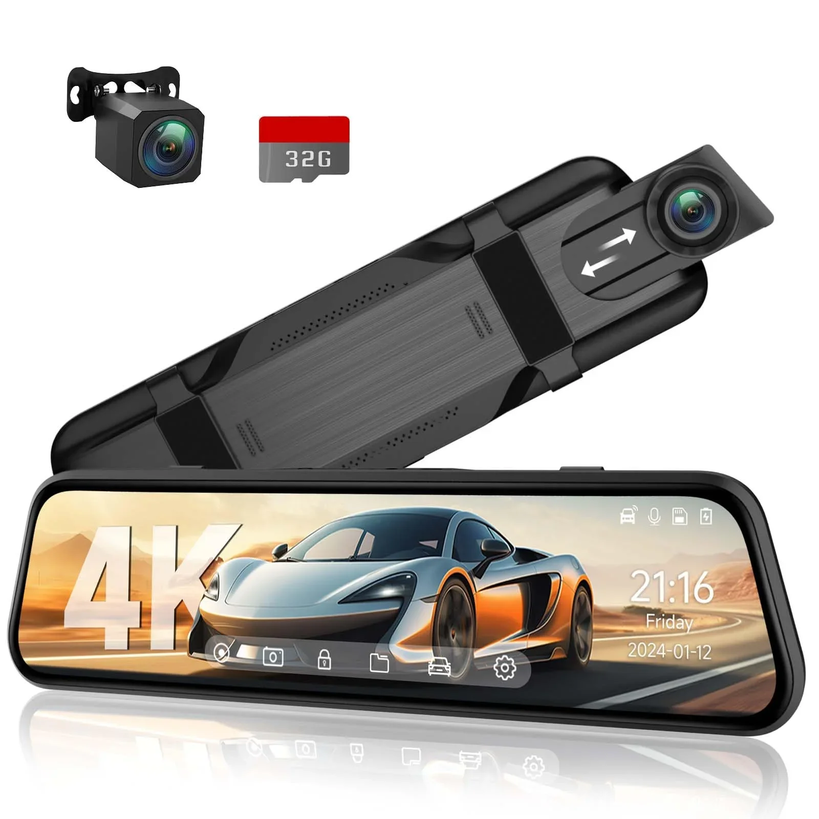 Veement 4K Rear View Mirror Camera