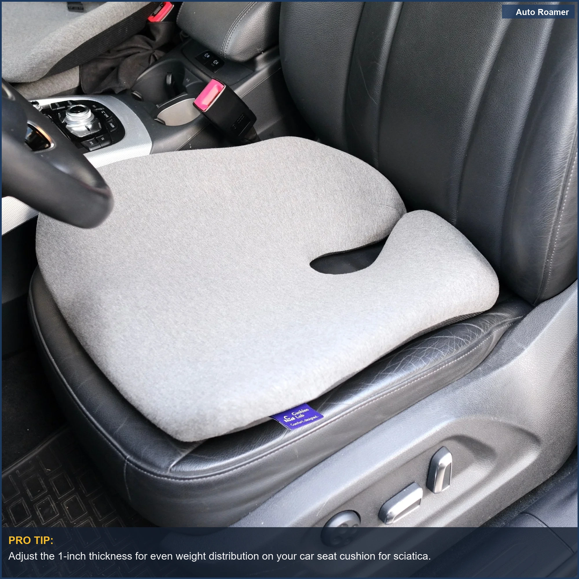 The Cushion Lab Pressure Relief Ergonomic Car Seat Cushion